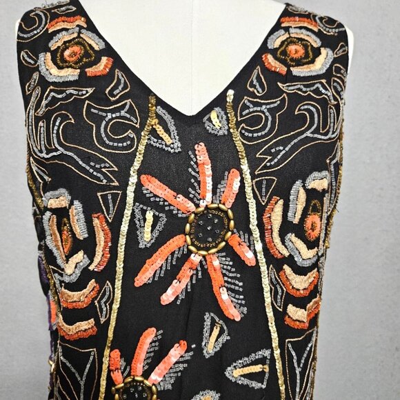 Free People Micro Mosaic Mini Dress Lavishly Beaded Sequined Party Cocktail - Picture 2 of 13